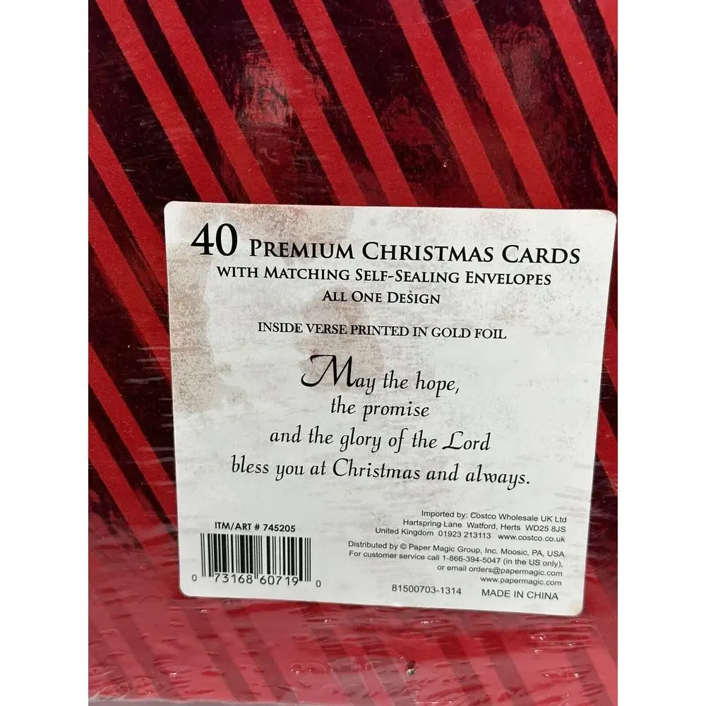 40 Premium Christmas Cards Baby Jesus Nativity Self Seal Env Vintage Paper Magic